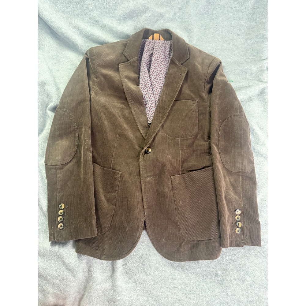 Jachs NY Mens Brown Corduroy Blazer Elbow Patches Sport Coat Size S